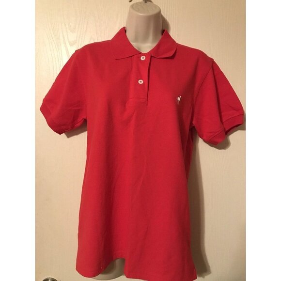 Southern Dignity Womens Classic RED Polo Shirt Great Dane Logo SZ L Preppy NWT - Picture 1 of 13